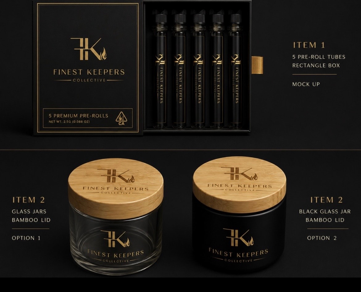 Finest Keepers Glass Jars — Clear and Black with Bamboo Lid