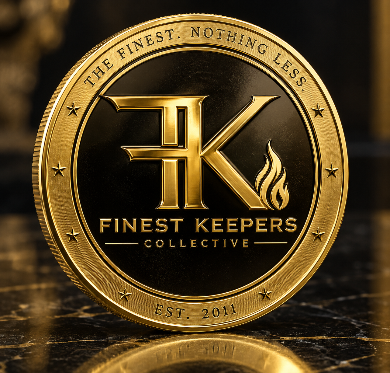 Finest Keepers Collective gold-and-black Golden Challenge Coin